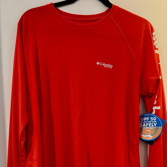 Columbia Tops - Columbia Womens PFG Tidal Tee II Long Sleeve T Shirt Red Sz L